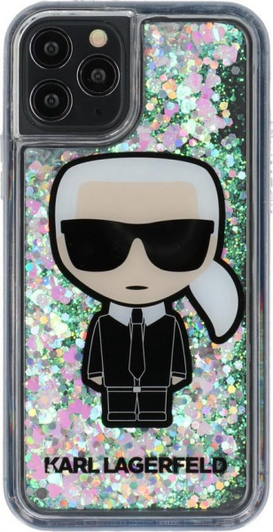 Apple iPhone 11 Pro Transparant Karl Lagerfeld Backcover hoesje Glitter - Glow in the dark - KLHCN58GLGIRKL
