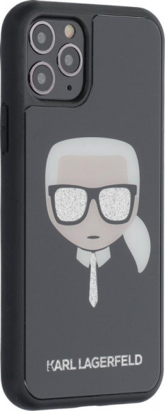 Apple iPhone 11 Pro Zwart Karl Lagerfeld Backcover hoesje Glitter - Double Layers - KLHCN58DLHBK
