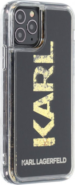 Apple iPhone 11 Pro Zwart Karl Lagerfeld Backcover hoesje Glitter - Karl Iconic - KLHCN58KAGBK
