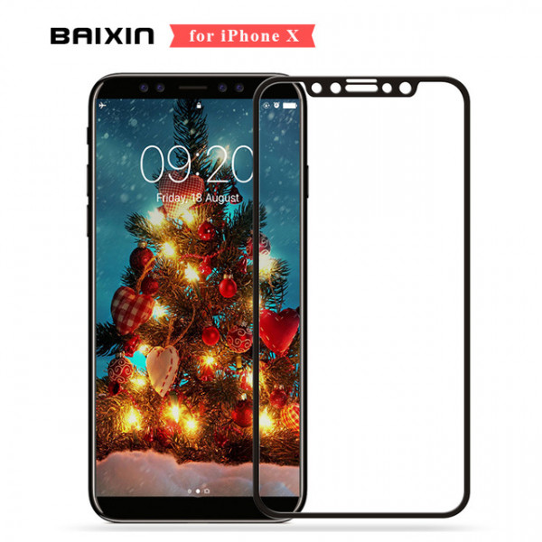 Baixin 4D Protector Glass iPhone X(s) Zwart