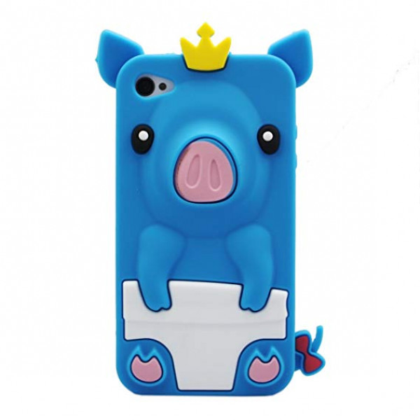 Crystal Case iPhone 4(S) Varken Siliconen Blauw