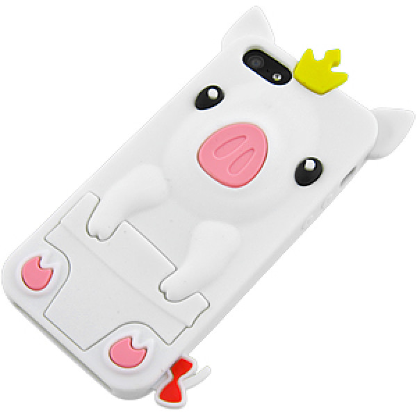 Crystal Case iPhone 4(S) Varken Siliconen Wit