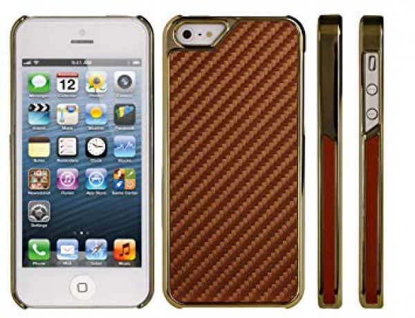 Crystal Case iPhone 5S(E) Carbon Style Hard Case Goud