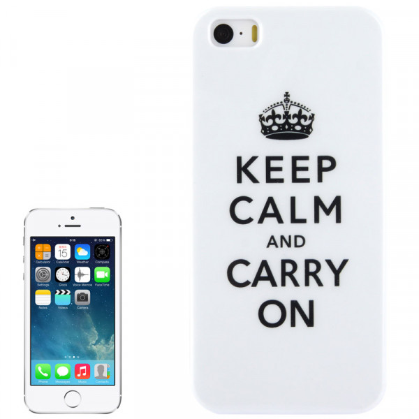 Crystal Case iPhone 5S(E) Keep Calm and carry on Hard Case Black