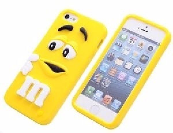 Crystal Case iPhone 5S(E) M&M Silicone Case Geel