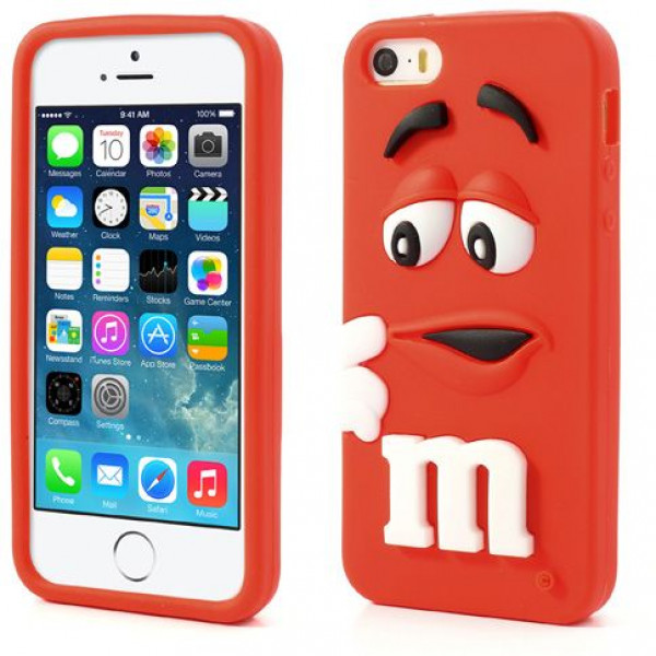 Crystal Case iPhone 5S(E) M&M Silicone Case Oranje