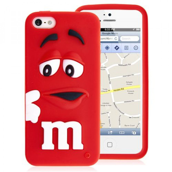Crystal Case iPhone 5S(E) M&M Silicone Case Rood