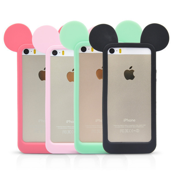 Crystal Case iPhone 5S(E) Mouse Silicone Case Light roze