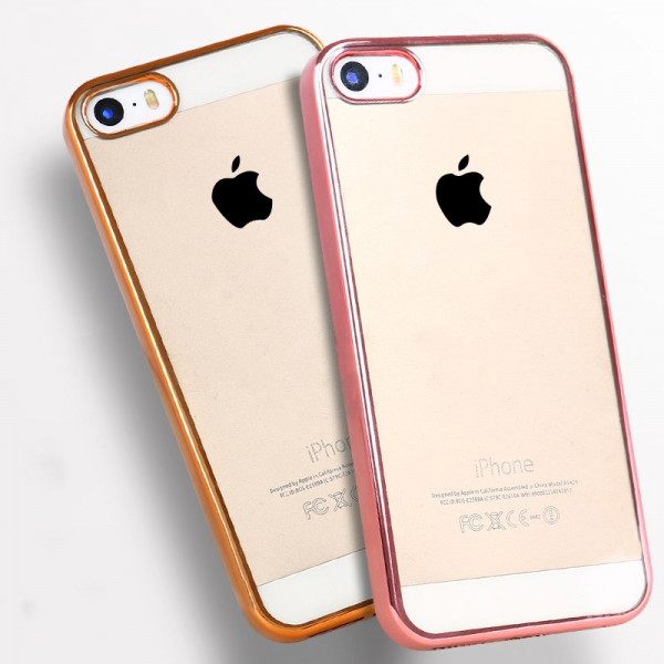 Crystal Case iPhone 5S(E) Siliconen Case borduur Rosé
