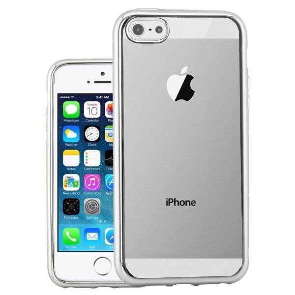 Crystal Case iPhone 5S(E) Siliconen Case borduur Zilvergrijs