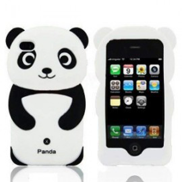 Crystal Case iPhone 5S(E) Siliconen Panda Case Zwart