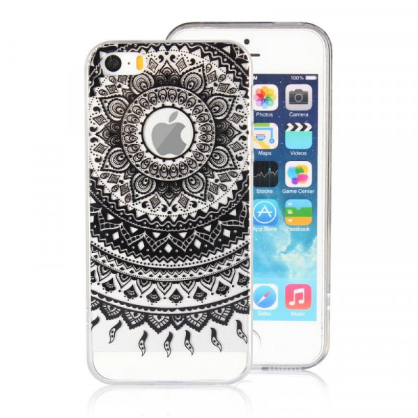 Crystal Case iPhone 6(s) Cirkel Bloem Hardcase Zwart