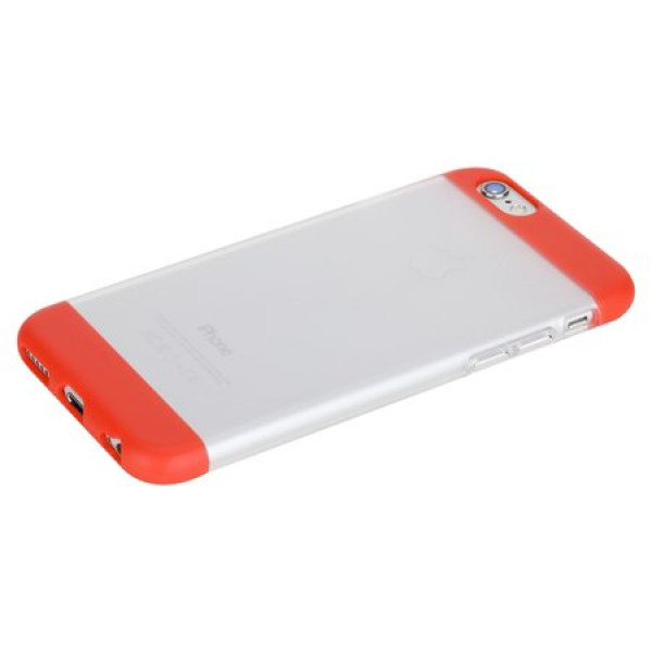 Crystal Case iPhone 6(s) Hard Case Rood & Transparent
