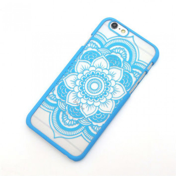 Crystal Case iPhone 6(s) Henna Bloemen Hardcase Blauw