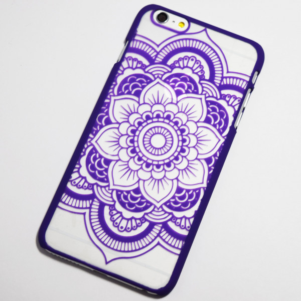 Crystal Case iPhone 6(s) Henna Bloemen Hardcase Paars