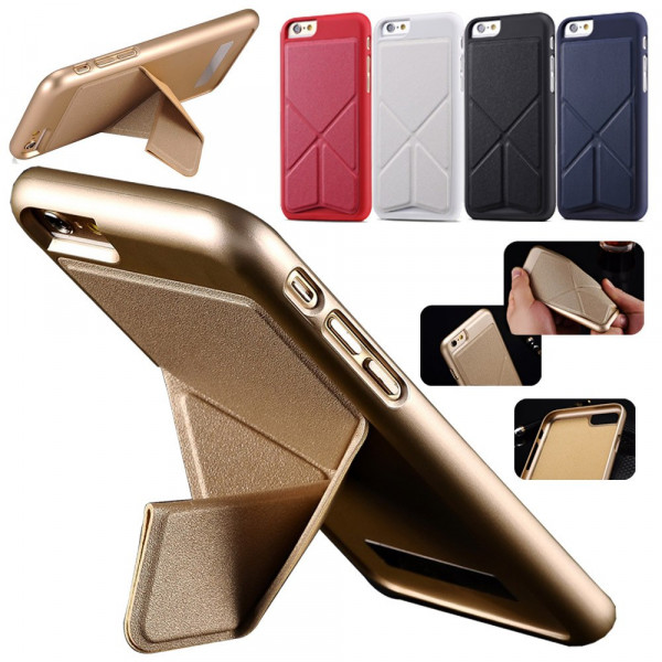 Crystal Case iPhone 6(s) met stand Case Goud