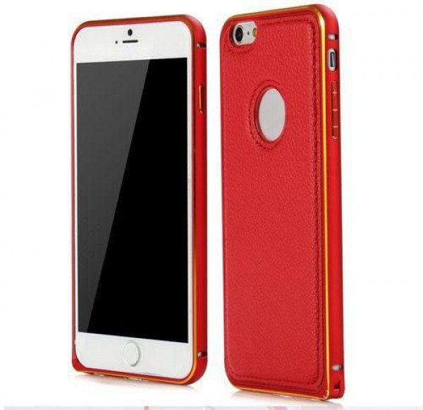 Crystal Case iPhone 6(s) Metal Leather Case Red