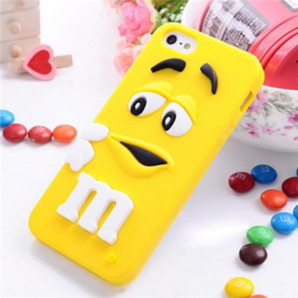 Crystal Case iPhone 6(s) Plus M&M Siliconen Case Geel