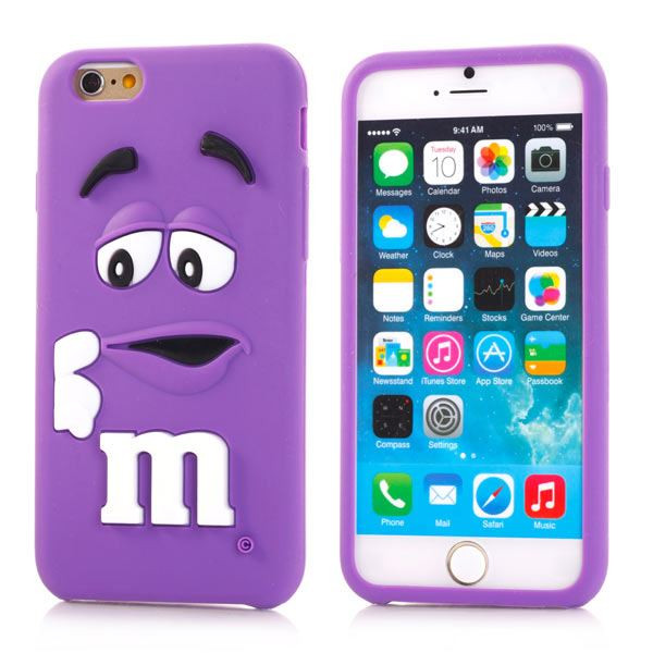Crystal Case iPhone 6(s) Plus M&M Siliconen Case Paars