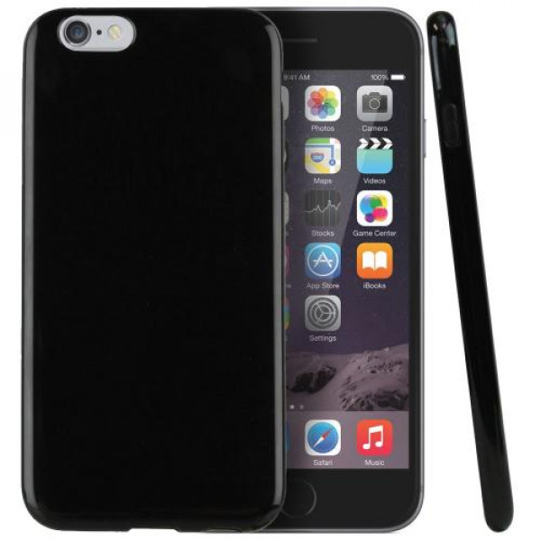 Crystal Case iPhone 6(s) Plus silicone Case Zwart