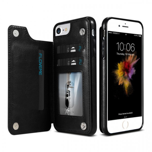 Crystal Case iPhone 7&8 Wallet Zwart