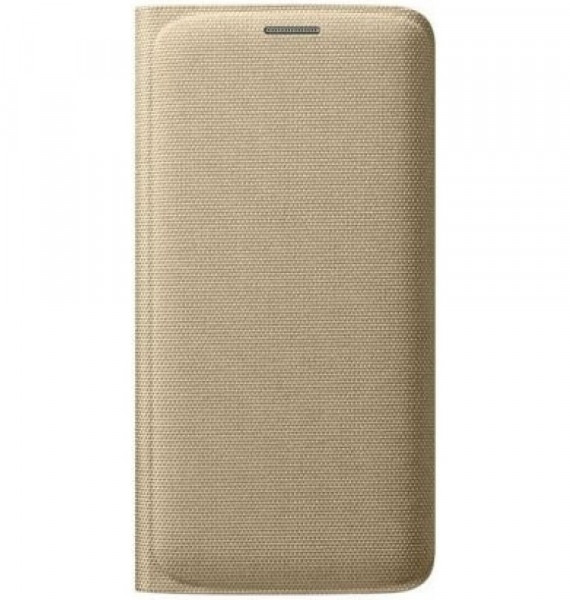 Galaxy S6 Edge Flip Wallet Fabric  Gold