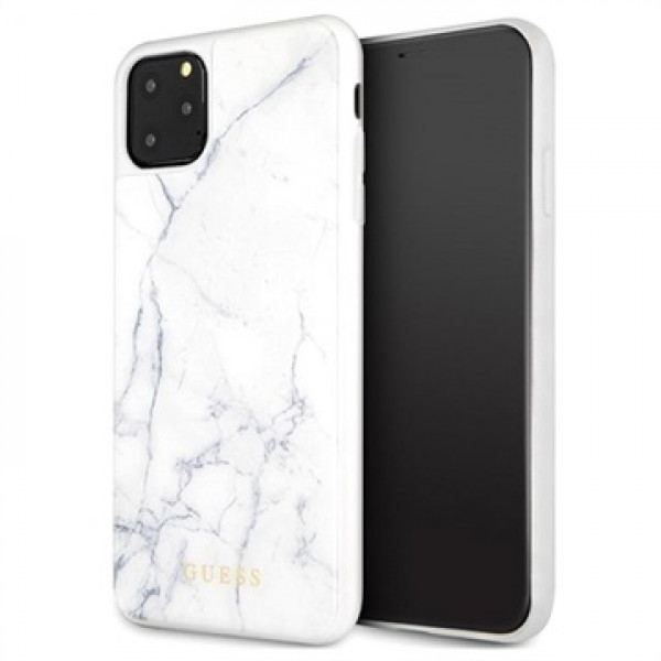 Guess Apple iPhone 11 Pro Max Guess Back cover case Marble Collection White for iPhone 11 Pro Max Hard