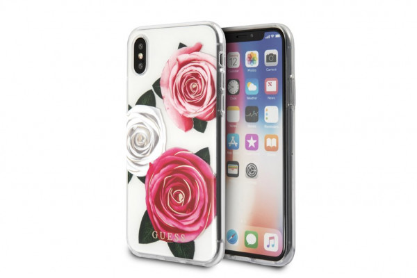 Guess Apple Iphone X /Xs Hard Case chic Rose Clear