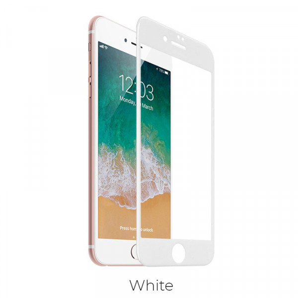 Hoco 0.2mm Full screen curved surface HD tempered glass for iPhone7/8(A2) white