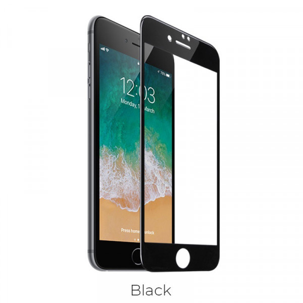 Hoco 0.2mm Full screen curved surface HD tempered glass for iPhone7 Plus/8 Plus(A2) black