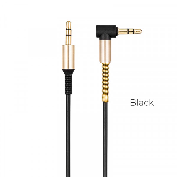 Hoco UPA02 AUX Spring Audio cable Black