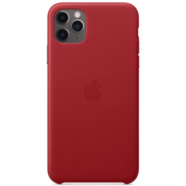 Iphone 11 pro max leather case red