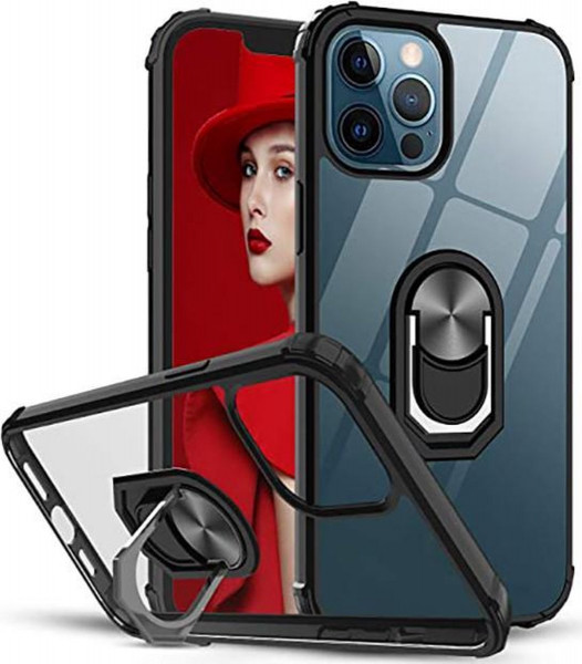 Iphone 12 Pro Max Combat Mood Collection Ringkickstand Case Clearblack