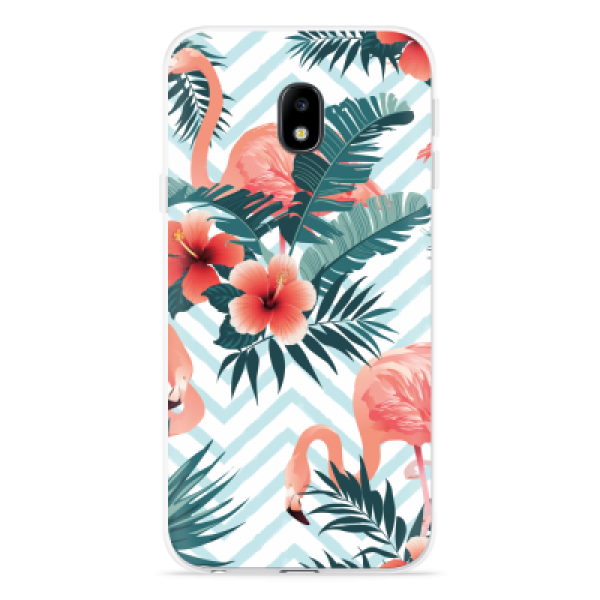 Just in Case Samsung Galaxy J3 (2017) Hoesje Flamingo Flowers