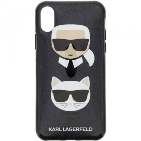 Karl Lagerfeld backcover voor Apple iPhone X-Xs - Zwart