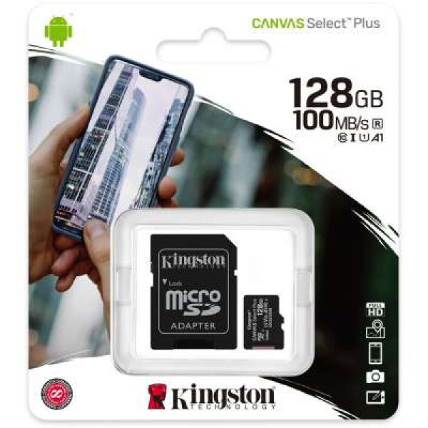 Kingston Canvas Select Plus microSD Card 10 UHS-I - 256GB - inclusief SD adapter