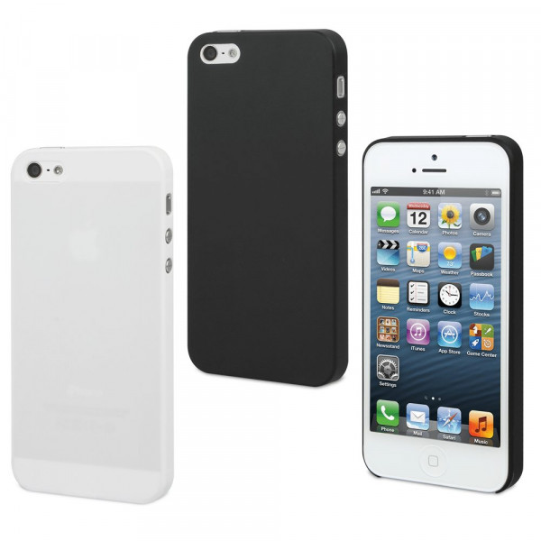 Muvit iPhone 5(SE) Ultra Thin X2 silicone Case 1x Black 1x Transparent