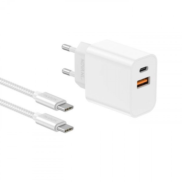 NOVANL ProCharge 20W Dual Port (USB-A & USB-C) with SpeedCharge USB C to C Cable