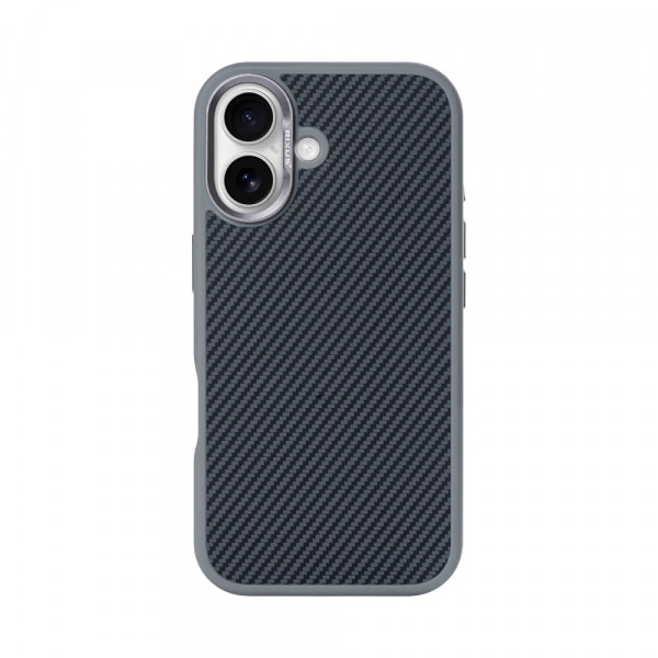 Rixus Mag Carbon With MagSafe For iPhone 16 Plus Titanium Black