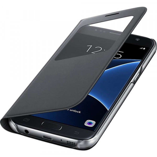 Samsung Galaxy S7 S-View Cover (Black) - EF-CG930PB