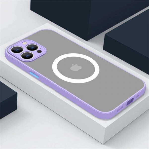 Schokbestendig Paars hoesje met Magsafe voor iPhone 15 Pro