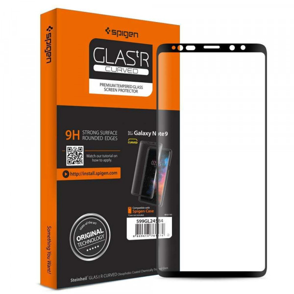 Spigen Screenprotector Full Cover Glass Samsung Galaxy Note 9 (Black) 599GL24507