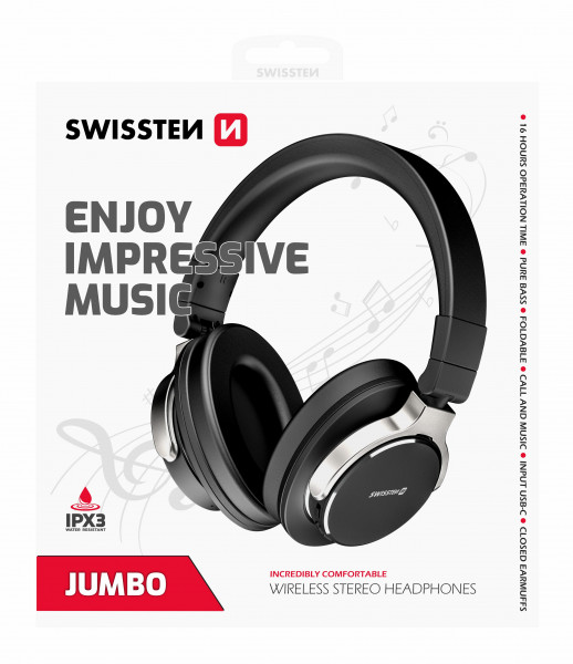 Swissten Jumbo Stereo Headphones - 52510600 - Black