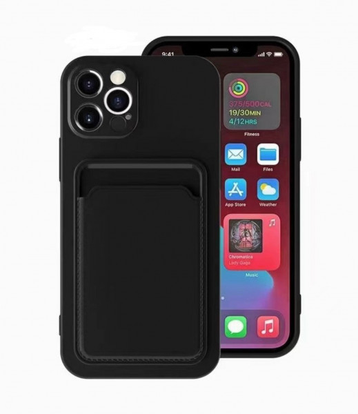 TPU Backcover Case With Card holder For iPhone 13 / 14 Black