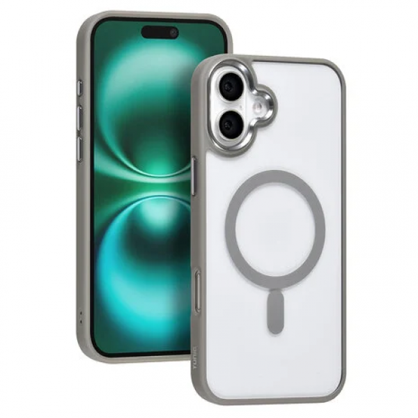 TUNIQ iPhone 16 Plus Backcover hoesje - Magsafe - Silicone - Grijs