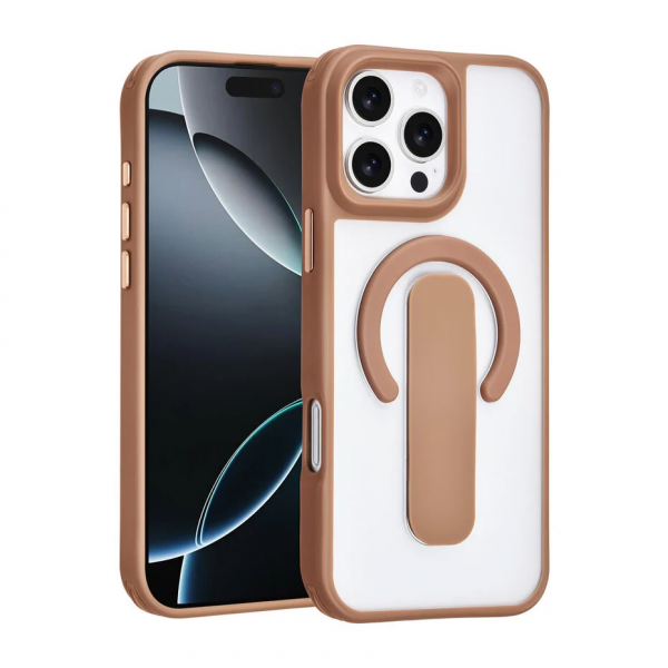 TUNIQ iPhone 16 Pro Max Back cover case - Built-in Ring Stand - Antishock - Gold