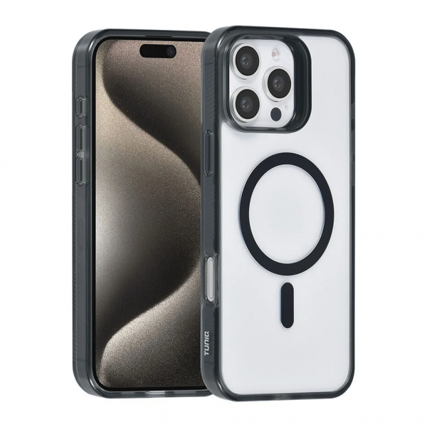 TUNIQ iPhone 16 Pro Max Back cover case - Magsafe silicone - Black
